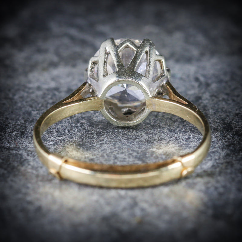 VINTAGE PASTE SOLITAIRE RING 9CT GOLD CIRCA 1960 BACK