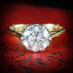 VINTAGE PASTE SOLITAIRE RING 9CT GOLD CIRCA 1960 COVER