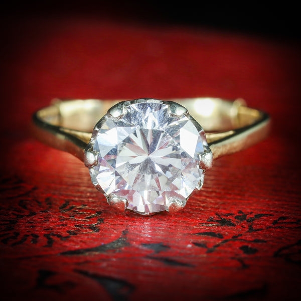 VINTAGE PASTE SOLITAIRE RING 9CT GOLD CIRCA 1960 COVER