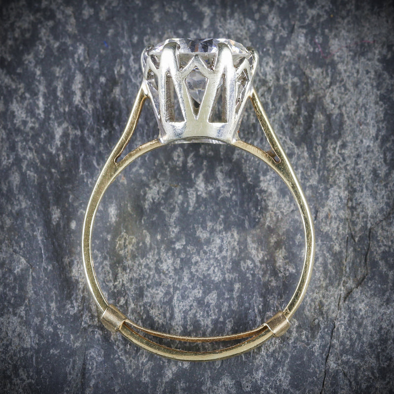 VINTAGE PASTE SOLITAIRE RING 9CT GOLD CIRCA 1960 TOP