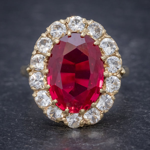 VINTAGE RUBY CLUSTER RING 9CT GOLD 6.5CT RUBY DATED 1971 – Antique ...