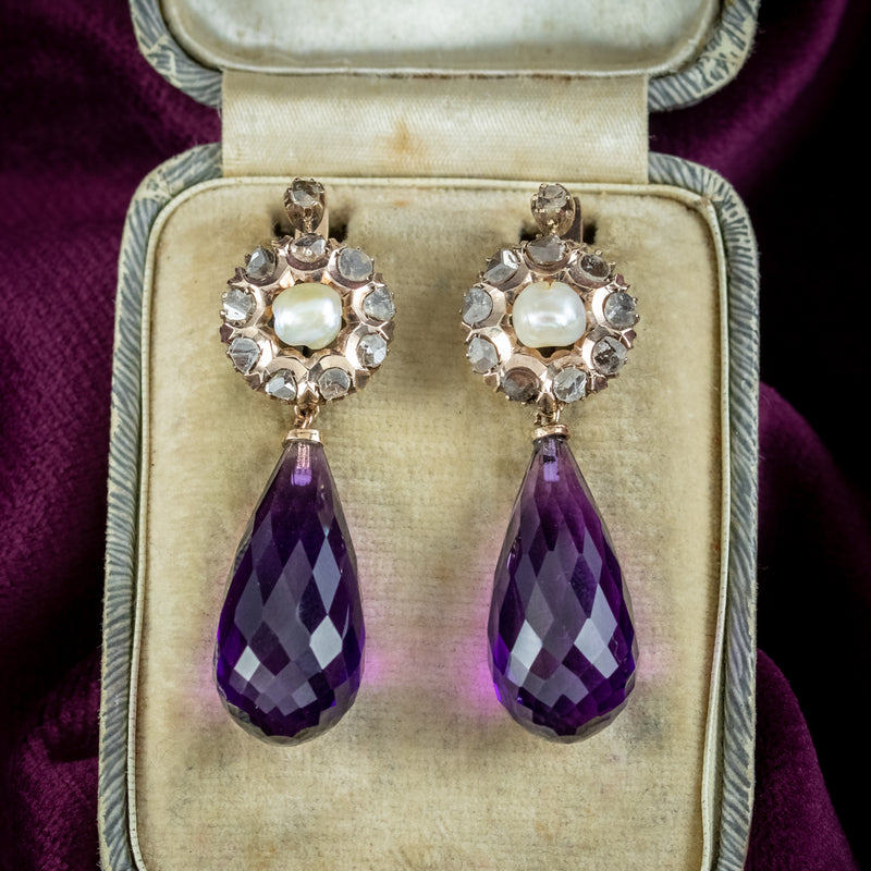Druzy stone with Pearl Drop Earrings - AS100423 – Kaya Online