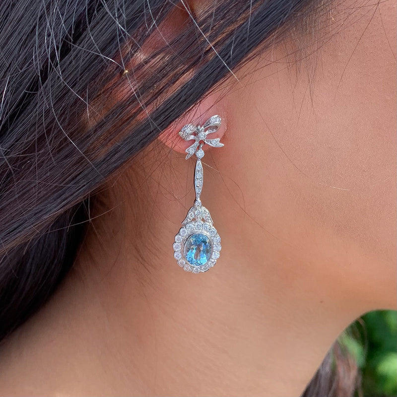 Vintage discount aquamarine earrings