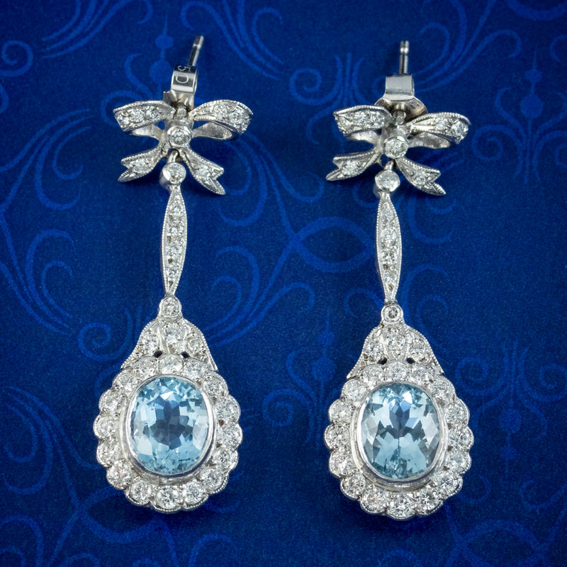Aquamarine and 2025 sapphire earrings