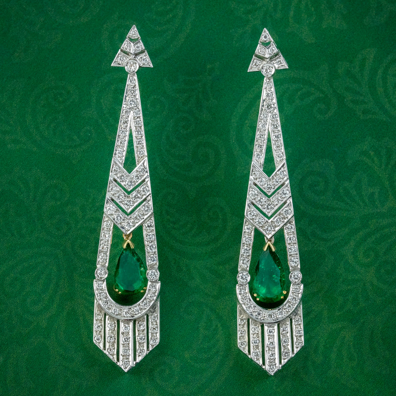 Emerald art 2024 deco earrings