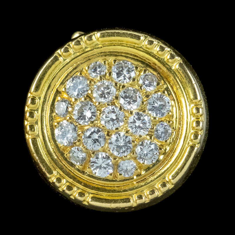 Vintage Diamond Garrard Earrings 18ct Gold 2.6ct Of Diamond Boxed
