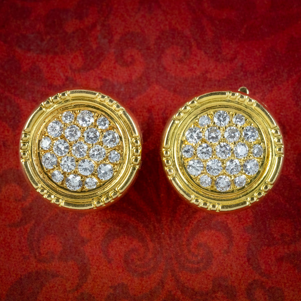 Vintage Diamond Garrard Earrings 18ct Gold 2.6ct Of Diamond Boxed ...