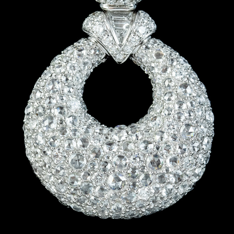 Vintage Diamond Hoop Earrings 18ct Gold  20ct Of Diamond