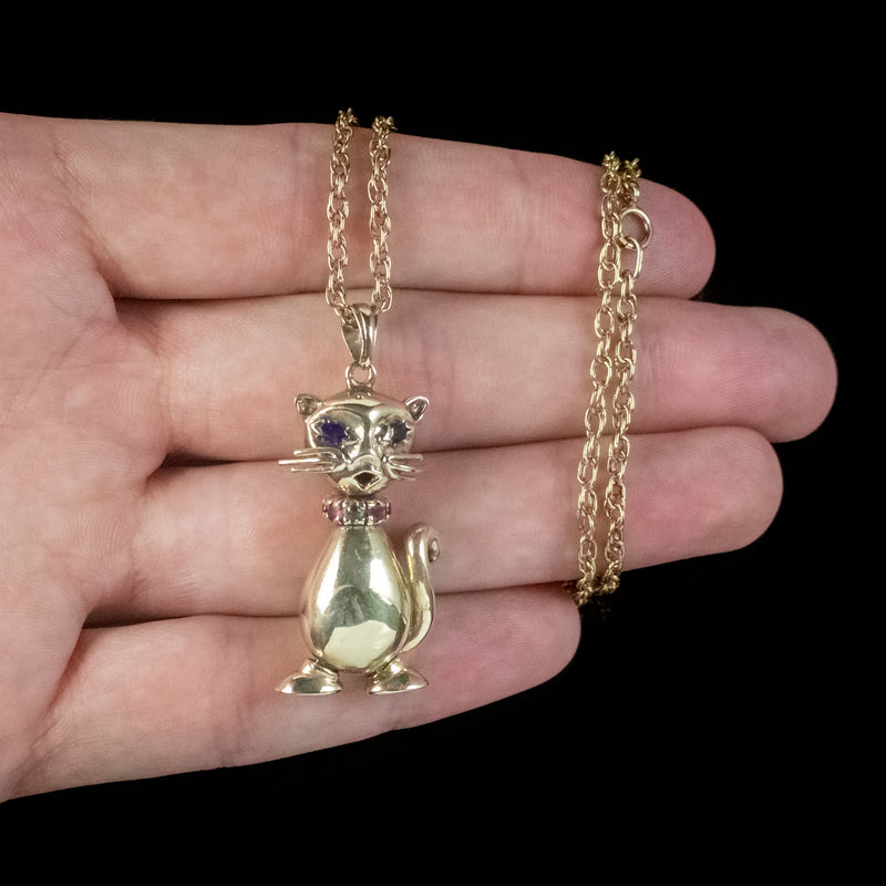 Buy 14k Gold Kitten Necklace Cat Pendant as Cat Loss / Memorial Gift,  Handmade Jewelry, Minimalist Gold Kitty Necklace Gift for Children Online  in India - Etsy
