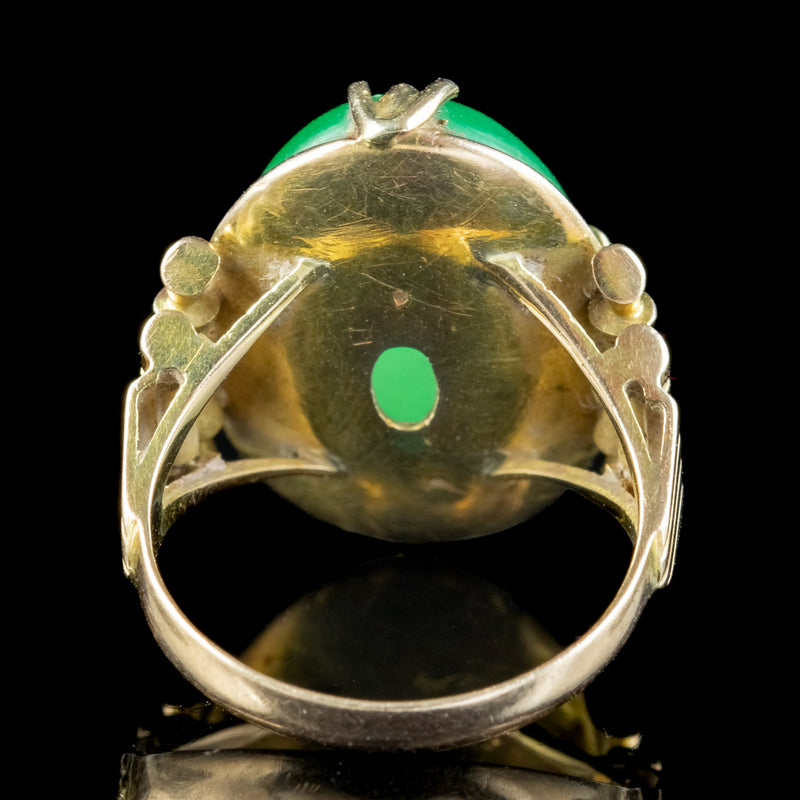 Vintage Jade Cocktail Ring 10ct Stone
