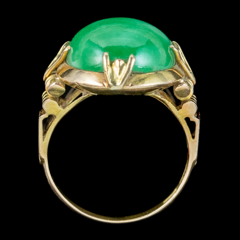 Vintage Jade Cocktail Ring 10ct Stone
