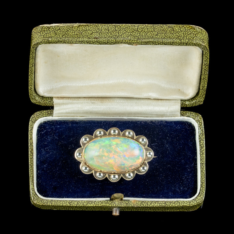 Vintage Natural Opal Brooch 15ct Opal Circa 1930 Boxed