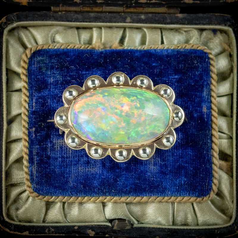 Vintage Natural Opal Brooch 15ct Opal Circa 1930 Boxed