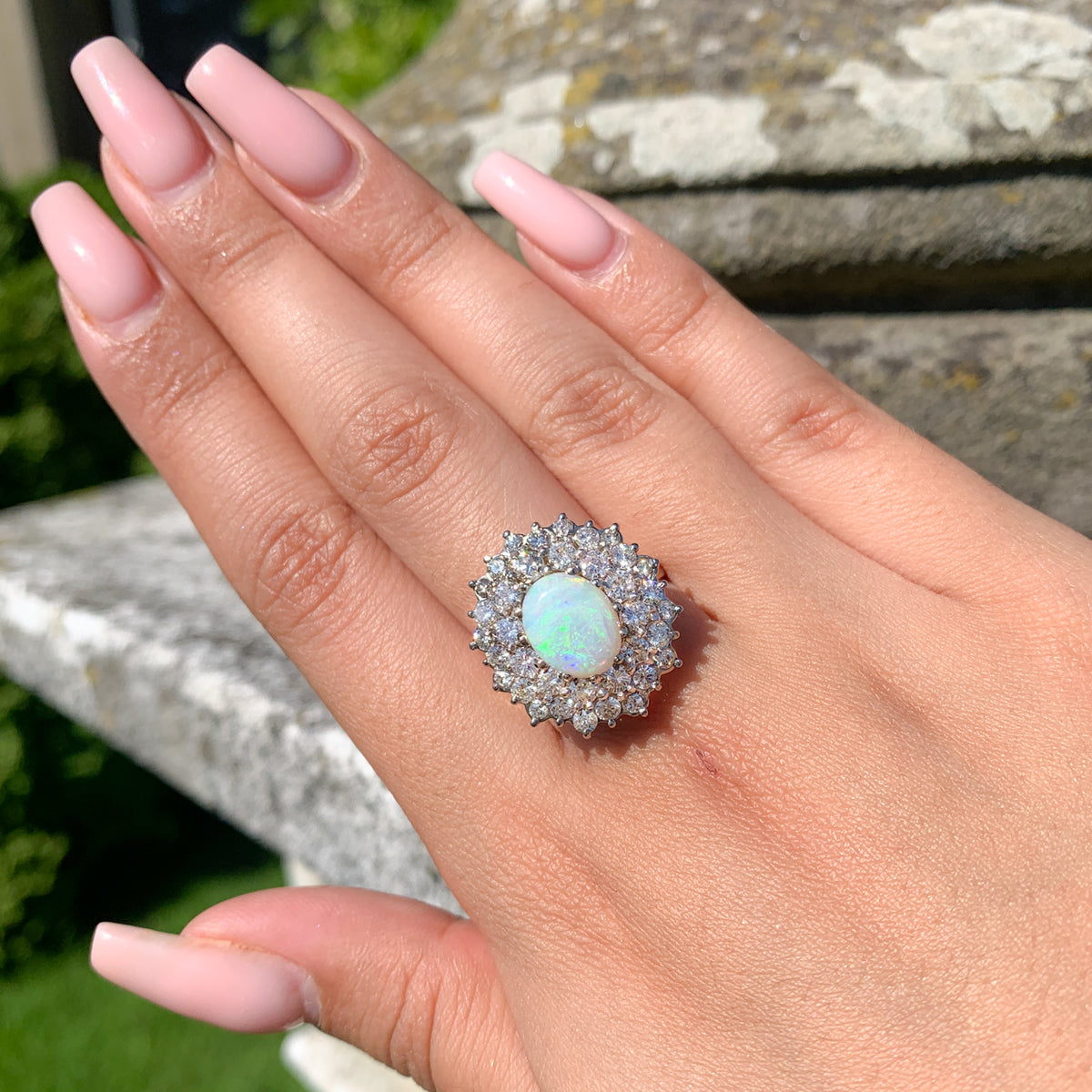 Vintage opal cocktail ring outlet