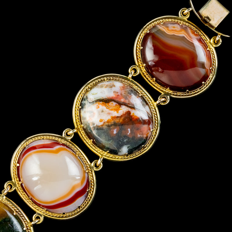 Gold agate bracelet top