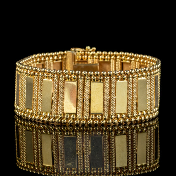 Vintage Solid 18ct Gold Track Bracelet 