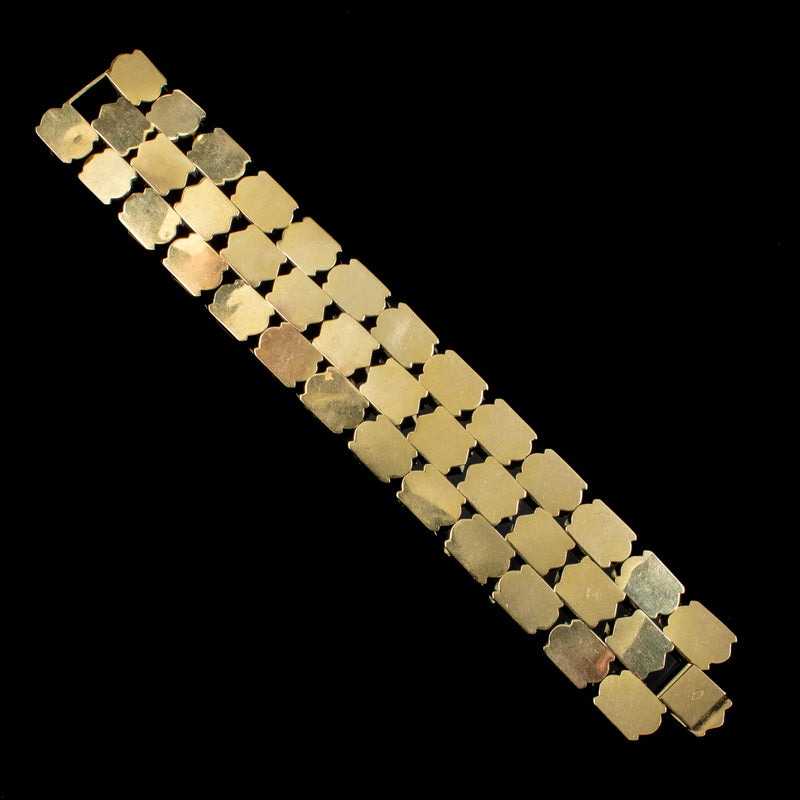Vintage Track Bracelet Solid 18ct Yellow Gold